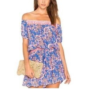 Tiare Hawaii womans Floral Off-Shoulder boho mini dress size OS M